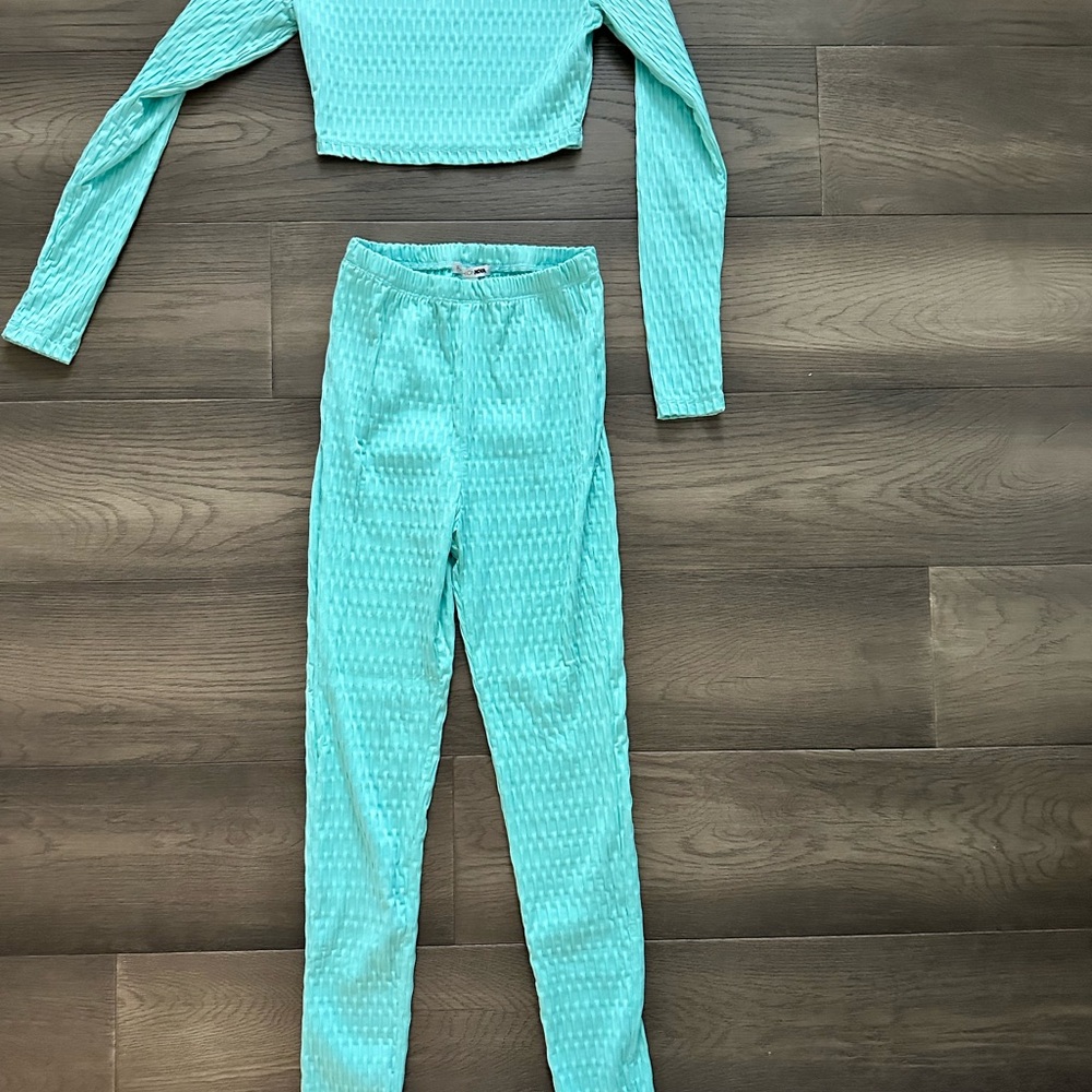 Fashion Nova Blue Leggings High-Waisted Seamless